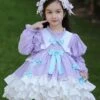 Polyester Tea Party Bows Long Sleeves Cotton Fall Dress Sweet Lavender Kids' Lolita Dresses -AYA Cosplay Shop 202303031131267973352