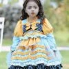 Polyester Tea Party Bows Long Sleeves Polyester Spring Dress Hearts Pattern Sweet Yellow Kids' Lolita Dresses -AYA Cosplay Shop 202303031131400497384