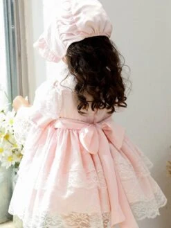 Polyester Daily Casual Lace Short Sleeves Polyester Fall Dress ROCOCO Style Pink Kids' Lolita Dresses -AYA Cosplay Shop 202303061822419058378