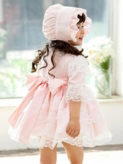Polyester Daily Casual Lace Short Sleeves Polyester Fall Dress ROCOCO Style Pink Kids' Lolita Dresses -AYA Cosplay Shop 202303061822422129264