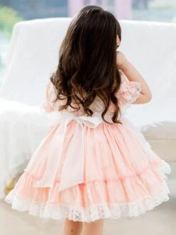 Polyester Tea Party Embroidered Short Sleeves Polyester Fall Dress Sweet Yellow Kids' Lolita Dresses -AYA Cosplay Shop 202303061822452051600
