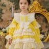 Polyester Tea Party Lace Long Sleeves Cotton Summer Dress ROCOCO Style Yellow Kids' Lolita Dresses -AYA Cosplay Shop 202303061822482238481