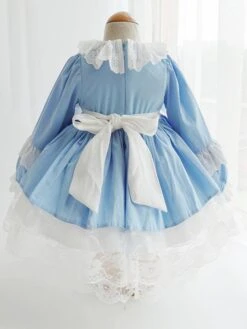 Polyester Daily Casual Lace Long Sleeves Polyester Spring Dress ROCOCO Style Pink Kids' Lolita Dresses -AYA Cosplay Shop 202303061822594428884