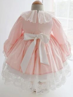 Polyester Daily Casual Lace Long Sleeves Polyester Spring Dress ROCOCO Style Pink Kids' Lolita Dresses -AYA Cosplay Shop 202303061823016133141