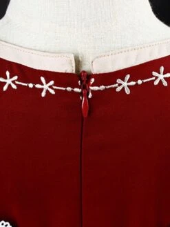 Polyester Daily Casual Ruffles Long Sleeves Polyester Fall Dress Floral Print Sweet Red Kids' Lolita Dresses -AYA Cosplay Shop 202303061823042859104