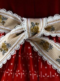 Polyester Daily Casual Ruffles Long Sleeves Polyester Fall Dress Floral Print Sweet Red Kids' Lolita Dresses -AYA Cosplay Shop 202303061823045695474