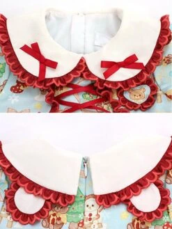 Polyester Tea Party Ruffles Long Sleeves Polyester Fall Dress Floral Print ROCOCO Style Light Sky Blue Kids' Lolita Dresses -AYA Cosplay Shop 202303061823081573856