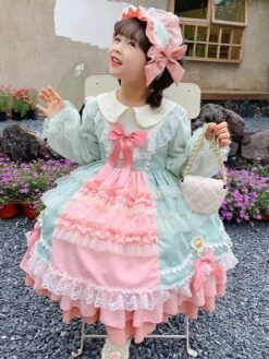 Polyester Tea Party Lace Long Sleeves Polyester Fall Dress ROCOCO Style Pink Kids' Lolita Dresses -AYA Cosplay Shop 202303071334250426171