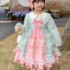 Polyester Tea Party Lace Long Sleeves Polyester Fall Dress ROCOCO Style Pink Kids' Lolita Dresses -AYA Cosplay Shop 202303071334263504142