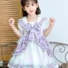 Polyester Tea Party Ruffles Short Sleeves Polyester Fall Dress Plaid ROCOCO Style Purple Kids' Lolita Dresses -AYA Cosplay Shop 202303071334367343674