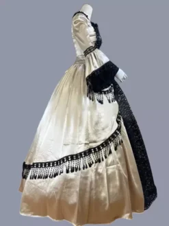 Yellow Retro Costumes Lace Polyester Floral Print Dress Women's Marie Antoinette Costume Retro Tunic Vintage Clothing -AYA Cosplay Shop 202303081031582341528