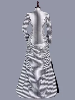 White Retro Costumes Ruffles Marie Antoinette Costume Polyester Stripes Dress Women's Retro Tunic 18th Century Costume -AYA Cosplay Shop 20230308103159524614