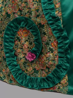 Green Vitorian Dress Costumes Ruffles Polyester Floral Print Marie Antoinette 1800s Dress -AYA Cosplay Shop 202303081032131699774