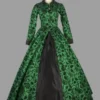 Green Victorian Dress Retro Costumes Women's Floral Print Marie Antoinette Polyester Victorian Style Dress -AYA Cosplay Shop 202303081032144417468