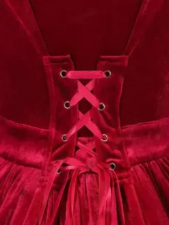 Red Retro Costumes Women's Floral Print Ruffles Polyester Marie Antoinette Costume Tunic Dress Retro Masquerade Ball Gown -AYA Cosplay Shop 202303081032177386313