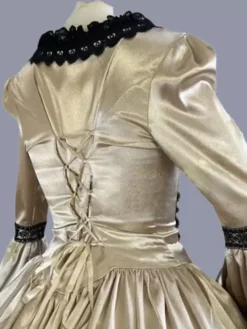 Yellow Retro Costumes Lace Polyester Floral Print Dress Women's Marie Antoinette Costume Retro Tunic Vintage Clothing -AYA Cosplay Shop 202303081032183541606