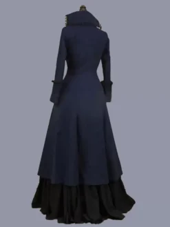 Dark Navy Retro Costumes Women's Ruffles Polyester Tunic Dress Marie Antoinette Costume Retro Party Prom Dress -AYA Cosplay Shop 202303081032249937199