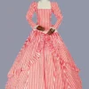 Red Retro Costumes Ruffles Polyester Marie Antoinette Costume Stripes Dress Women's Retro Tunic Party Prom Dress -AYA Cosplay Shop 202303081032309959052