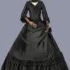 Black Retro Costumes Ruffles Marie Antoinette Costume Polyester Dress Women's Gothic Tunic Party Prom Dress -AYA Cosplay Shop 202303081032385824190
