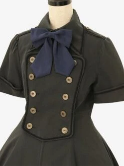 Military Lolita Dress Short Sleeves Double Line Classic Lolita Dress -AYA Cosplay Shop 202303101750074448887