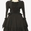 Classical Lolita Dress Polyester Ruffles Long Sleeves Lolita Dresses Classic Black -AYA Cosplay Shop 20230310175008628675