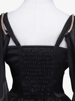 Classical Lolita Dress Polyester Long Sleeves Lolita Dresses Black Gold -AYA Cosplay Shop 202303201551132031975