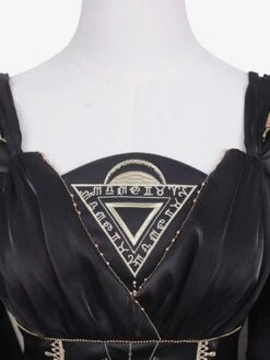 Classical Lolita Dress Polyester Long Sleeves Lolita Dresses Black Gold -AYA Cosplay Shop 202303201551135074988