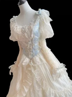 Sweet Lolita Wedding Dress Polyester Short Sleeves Dress Lolita Dress -AYA Cosplay Shop 202303311500491757019