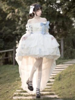Sweet Lolita Wedding Dress Polyester Long Sleeves Sweet Dress Hime Lolita Dress
