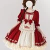 Sweet Lolita Dress Bow Bandage Ruffles Polyester Sweet Lolita Dress -AYA Cosplay Shop 202304041823245858509