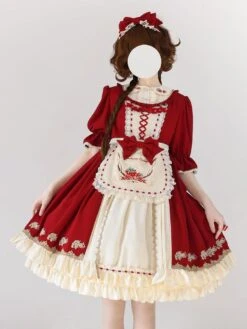 Sweet Lolita Dress Bow Bandage Ruffles Polyester Sweet Lolita Dress