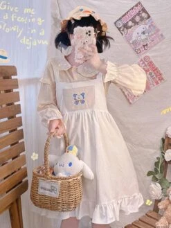 Sweet Lolita Dress Polyester Sleeveless Bows Jumper Dress -AYA Cosplay Shop 202304041823396276969