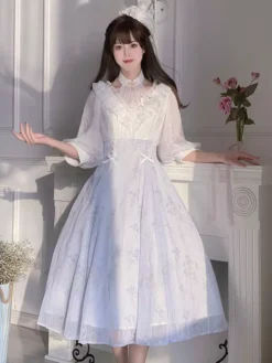 Sweet Lolita Dress Polyester 3/4 Length Sleeves Dress Sweet Lolita Dress -AYA Cosplay Shop 202304041823482038151