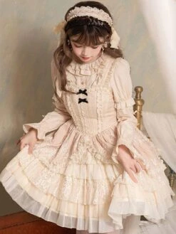 JSK Sweet Lolita Dress Polyester Sleeveless Jumper Dress Hime Lolita Dresses -AYA Cosplay Shop 202304041823537193076
