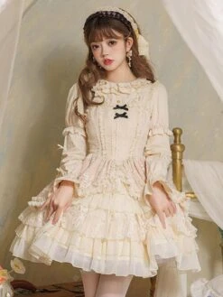 JSK Sweet Lolita Dress Polyester Sleeveless Jumper Dress Hime Lolita Dresses -AYA Cosplay Shop 202304041823547205894
