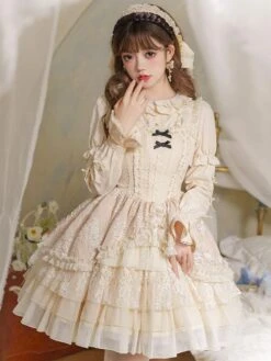 JSK Sweet Lolita Dress Polyester Sleeveless Jumper Dress Hime Lolita Dresses -AYA Cosplay Shop 202304041823550032894