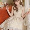JSK Sweet Lolita Dress Polyester Sleeveless Jumper Dress Hime Lolita Dresses -AYA Cosplay Shop 202304041823555846606