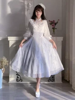 Sweet Lolita Dress Polyester 3/4 Length Sleeves Dress Sweet Lolita Dress -AYA Cosplay Shop 202304041824092666212