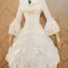 Lolita Wedding Dress Lolita SK Ecru White Lace Bows Lolita Skirts