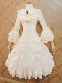 Lolita Wedding Dress Lolita SK Ecru White Lace Bows Lolita Skirts