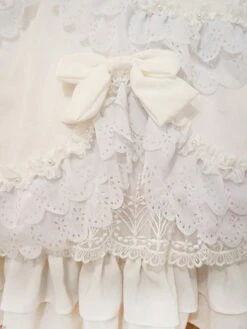 Lolita Wedding Dress Lolita SK Ecru White Lace Bows Lolita Skirts -AYA Cosplay Shop 202304041824337629208