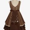 Classical Lolita Dress Polyester Bows Lolita Dresses Sleeveless Academic Coffee Brown -AYA Cosplay Shop 202304141543469158597