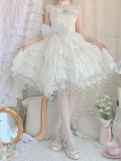 Sweet Lolita Dress Polyester Sleeveless Hime Dress -AYA Cosplay Shop 202304231827417749362