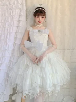 Sweet Lolita Dress Polyester Sleeveless Hime Dress -AYA Cosplay Shop 202304231827420825649