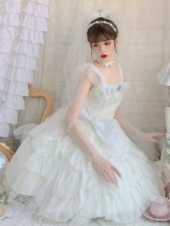 Sweet Lolita Dress Polyester Sleeveless Hime Dress -AYA Cosplay Shop 202304231827428176375