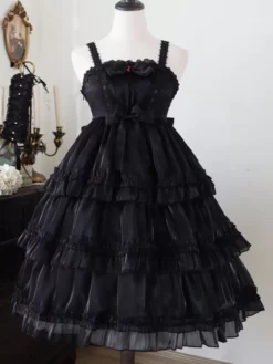 Pink Sweet Lolita Dress Polyester Sleeveless Jumper Hime Lolita Dress -AYA Cosplay Shop 202305051433487954172