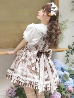 JSK Sweet Lolita Dress Polyester Sleeveless Ruffles Jumper Lolita Dress -AYA Cosplay Shop 202305051433568214912