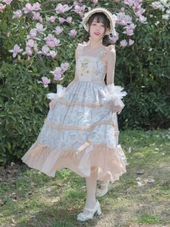 JSK Sweet Lolita Dress Polyester Sleeveless Jumper Lolita Dress -AYA Cosplay Shop 202305051557228063416