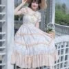 JSK Sweet Lolita Dress Polyester Sleeveless Jumper Lolita Dress -AYA Cosplay Shop 202305051557240933133