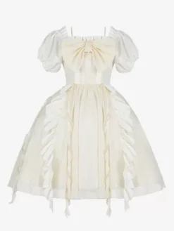 Sweet Lolita Dress Polyester Short Sleeves Dress -AYA Cosplay Shop 202305051557272123394